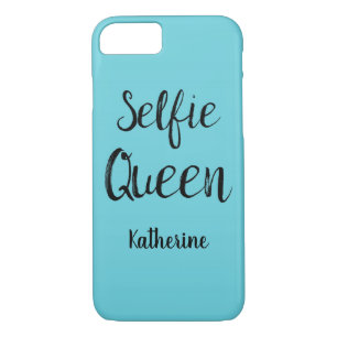Selfie Queen Name Personalised Turquoise Teal Blue iPhone 8/7 Case