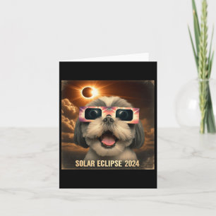Selfie Shih Tzu Kids Mens Solar Eclipse Card