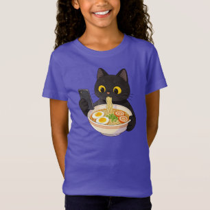 Selfie Slurping Ramen Cat T-Shirt