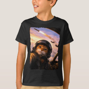 Selfie squad cat funny fighter pilot meme kitty ge T-Shirt