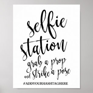 Selfie Station Black and White 8x10 Wedding Sign