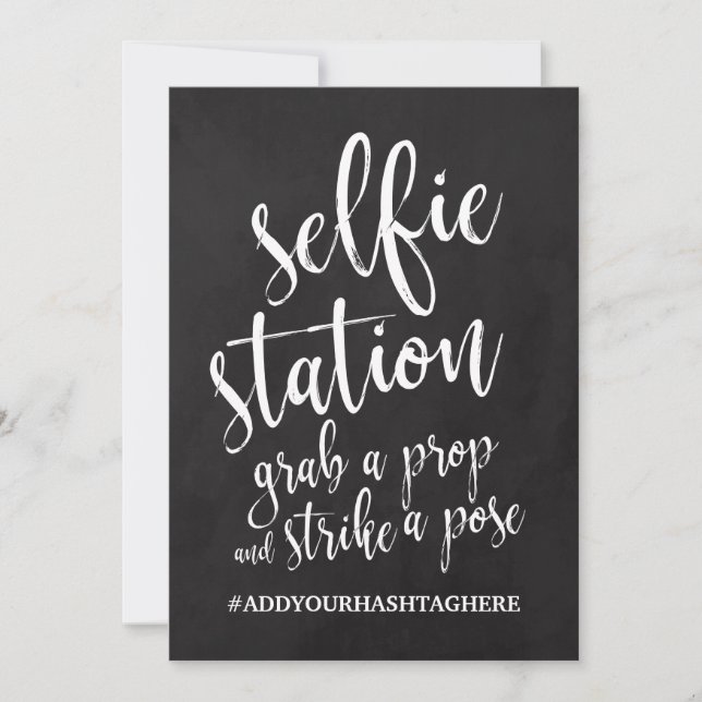 Selfie Station Chalkboard Affordable Sign (Front)