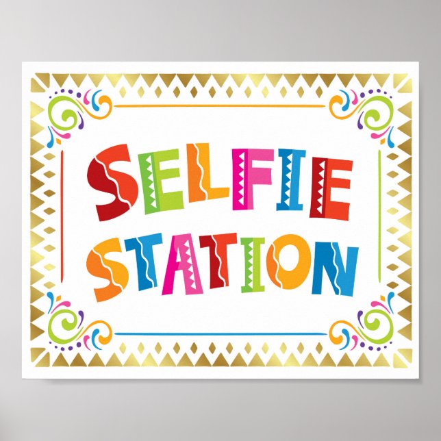 SELFIE STATION Fiesta Party Sign Print (Front)