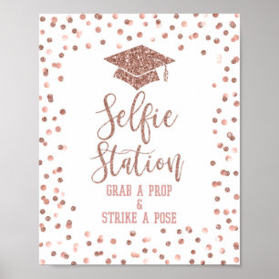 Selfie Station Graduation Party Sign Rose Gold