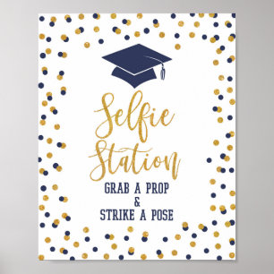 Selfie Station Navy Graduation Party Sign