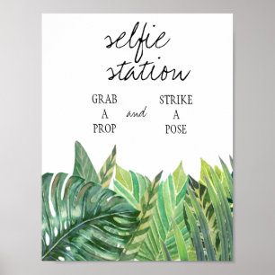 Selfie Station Sign - Greenery Wedding