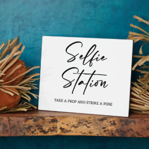 Selfie station sign Tabletop Plaque with Easel