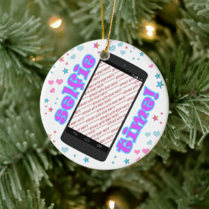 Selfie Time! Smart Phone Shape Photo Frame Ceramic Tree Decoration