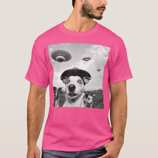Selfie Ufo Dog Funny Alien Ufo Dogs Lover Spaceshi T-Shirt