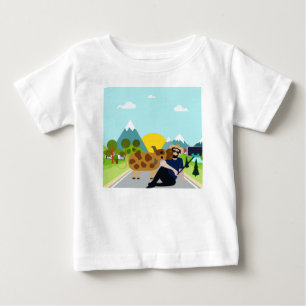 Selfie with a cow on the road baby T-Shirt