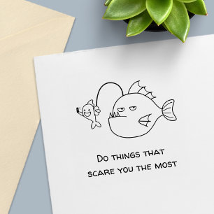 Selfie with Anglerfish Confidence Quote Self-inking Stamp