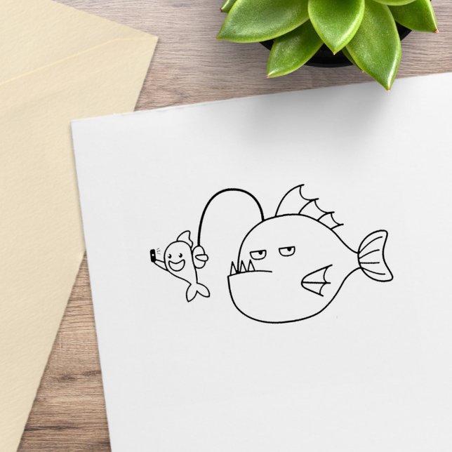 Selfie with Anglerfish Self-inking Stamp (Creator Uploaded)