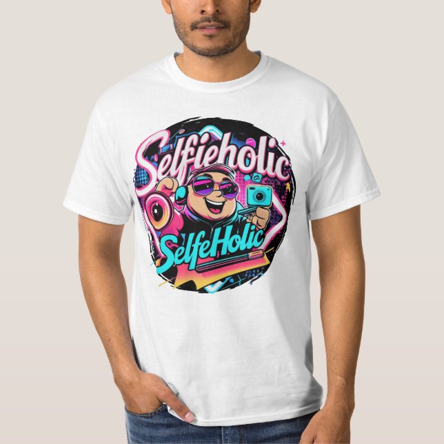 Selfieholic – Fun & Trendy Selfie Lover Design T-Shirt (Front)