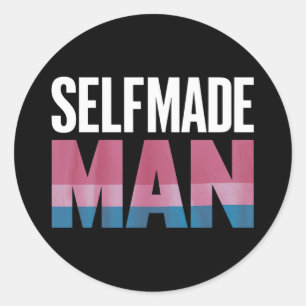 Selfmade Man Transgender Trans Pride Flag Transsex Classic Round Sticker