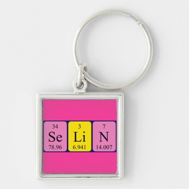 Selin periodic table name keyring (Front)