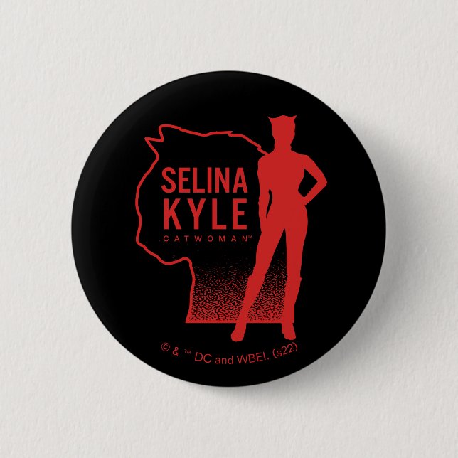 Selina Kyle Catwoman Outline Logo 6 Cm Round Badge (Front)