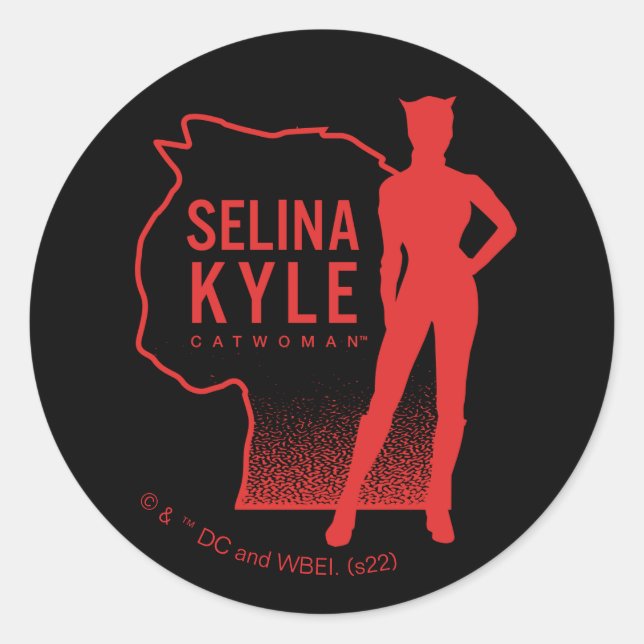 Selina Kyle Catwoman Outline Logo Classic Round Sticker (Front)