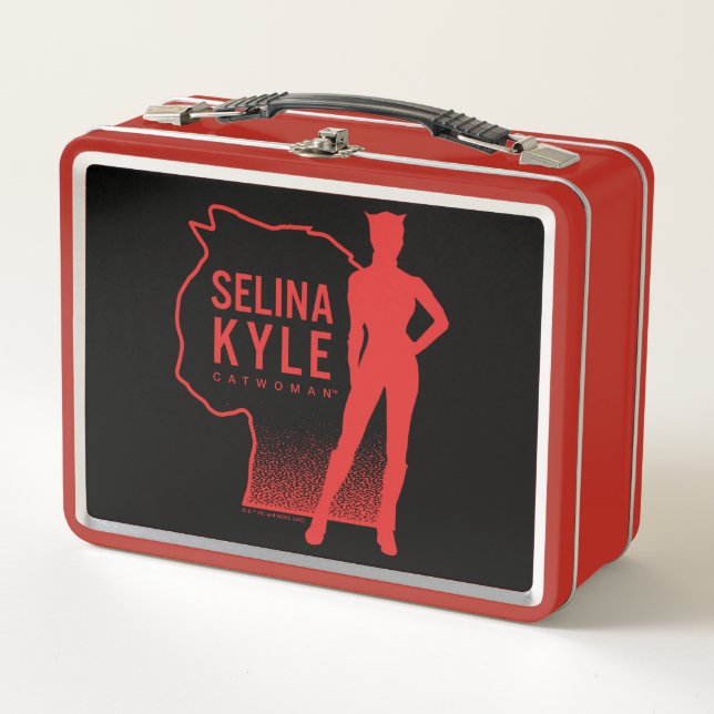 Selina Kyle Catwoman Outline Logo Metal Lunch Box (Front)