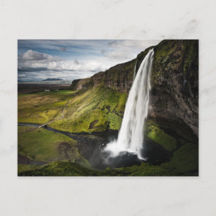 Seljalandsfoss Waterfall   Iceland Postcard