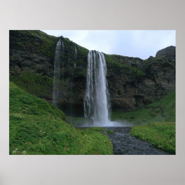 Seljalandsfoss Waterfall Poster (Front)