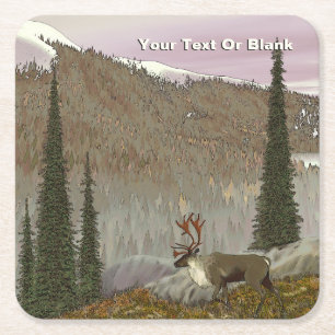 Selkirk Caribou Square Paper Coaster