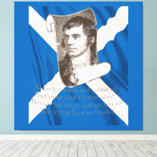 Selkirk Grace Burns Night And Scottish Saltire Canvas Print