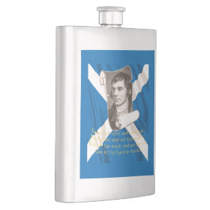 Selkirk Grace Burns Night Quote And Saltire Hip Flask