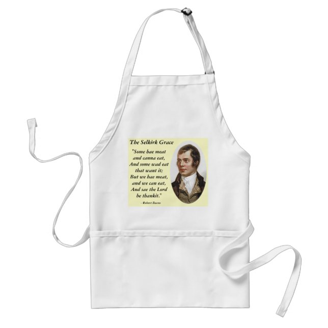 Selkirk Grace Robert Burns Supper Apron (Front)