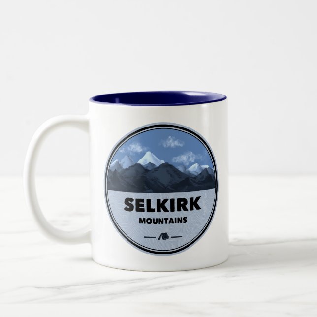 Selkirk Mountains British Columbia Camping Two-Tone Coffee Mug (Left)