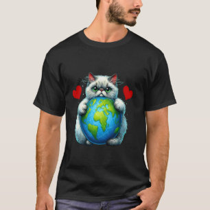 Selkirk Rex Cat Earth Day Hug Love Owner Planet Lo T-Shirt