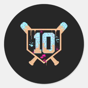 Sell 10 Year Old Ice Cream Drip 10th Birthday Boy  Classic Round Sticker