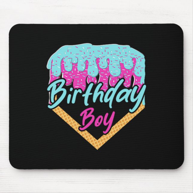 Sell 10 Year Old Ice Cream Drip 10th Birthday Boy  Mouse Mat (Front)