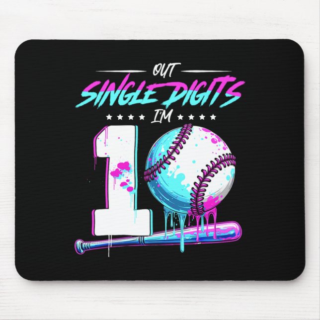 Sell 10 Years Old Birthday Double Digits 10 Birthd Mouse Mat (Front)
