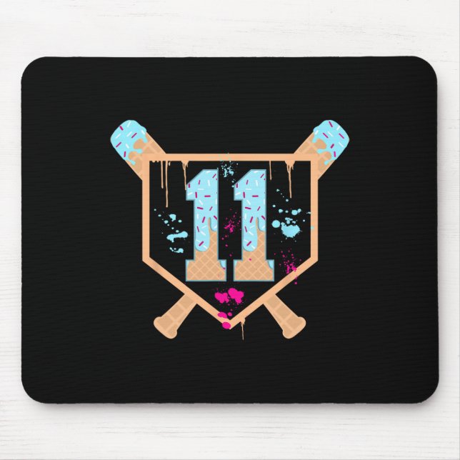 Sell 11 Year Old Ice Cream Drip 11th Birthday Boy  Mouse Mat (Front)