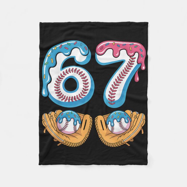 Sell 67 - Ice Cream Drip 67 Meme Funny Player _4  Fleece Blanket (Front)