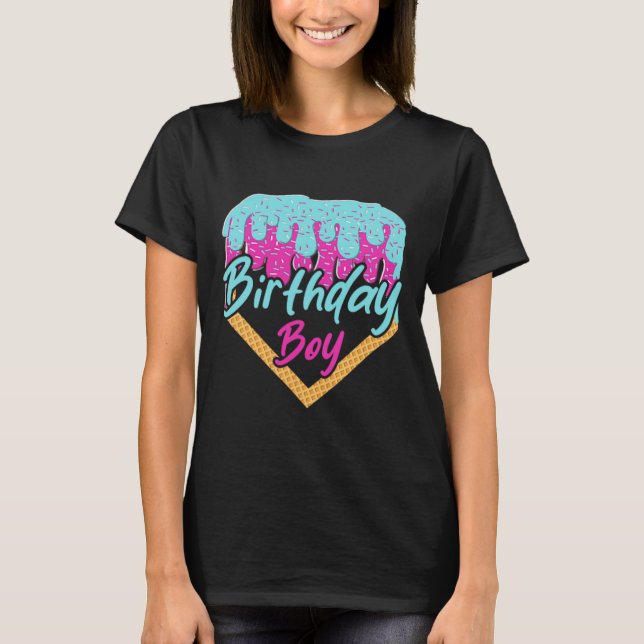 Sell 9 Year Old Ice Cream Drip 9th Birthday Boy Nu T-Shirt (Front)