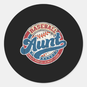 Sell Aunt Retro Family Matching Game Day Cute Vint Classic Round Sticker