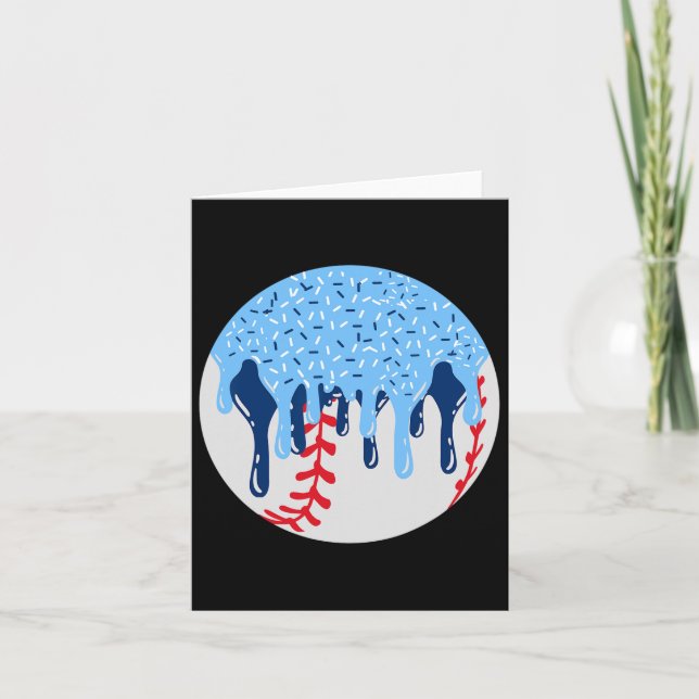 Sell Blue Ice Cream Drip With Sprinkles Drip  Card (Front)