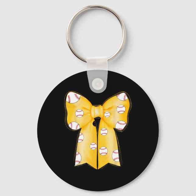 Sell Bow Coquette Funny Sell Lover Yellow Team  Key Ring (Front)