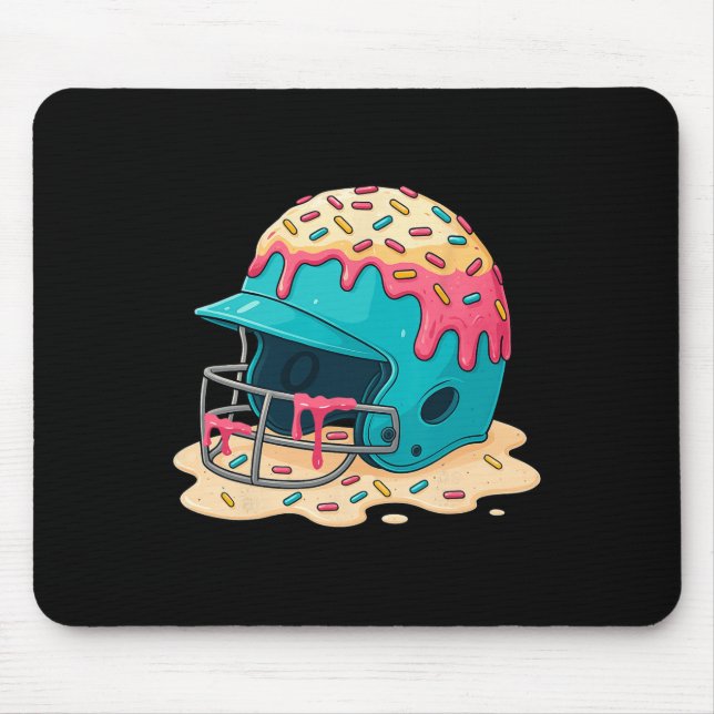 Sell Catcher Helmet With Face Mask Ice-cream Dripp Mouse Mat (Front)