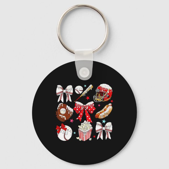 Sell Coquette Bow Drip Game Day Sell Mama  Key Ring (Front)