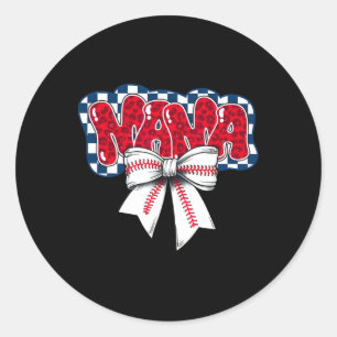 Sell Coquette Bow Sell Mama Game Day Women Kids Classic Round Sticker