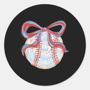 Sell Coquette Sell Bow Sell Mama Mum Game Day Classic Round Sticker