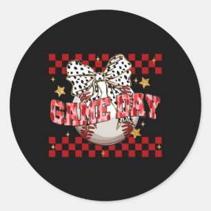 Sell Coquette White Bow Mothers Day Sports Women G Classic Round Sticker