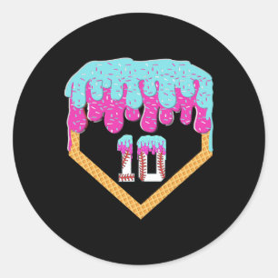 Sell Drip 10 Year Old Ice Cream 10th Birthday Boy Classic Round Sticker