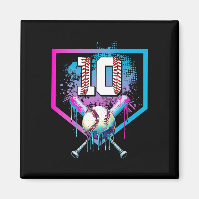 Sell Drip 10th Birthday Home Plate Boy Youth 10 Ye Magnet (Front)