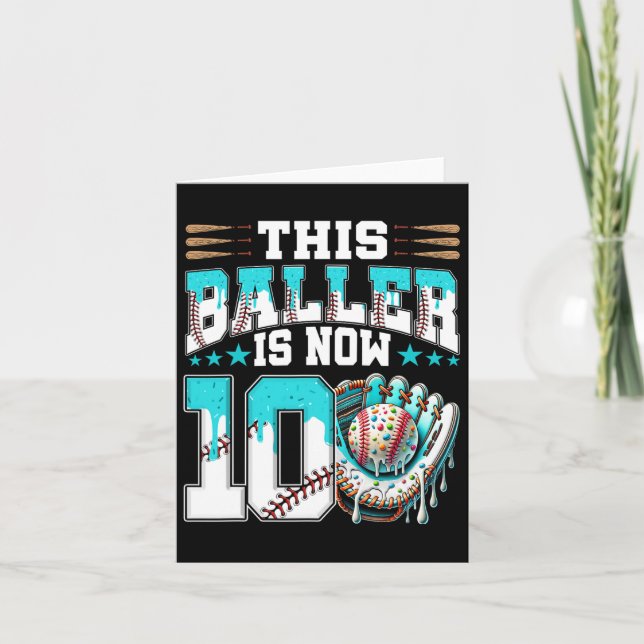 Sell Drip 10th Birthday Party Boy Sport Fan 10 Yea Card (Front)