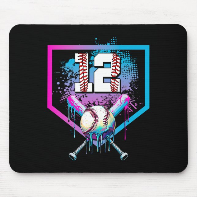 Sell Drip 12th Birthday Home Plate Boy Youth 12 Ye Mouse Mat (Front)
