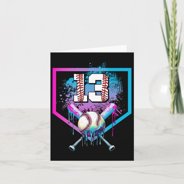 Sell Drip 13th Birthday Home Plate Boy Youth 13 Ye Card (Front)