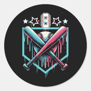 Sell Drip 8th Birthday Boys Number 8 Youth 8 Year Classic Round Sticker
